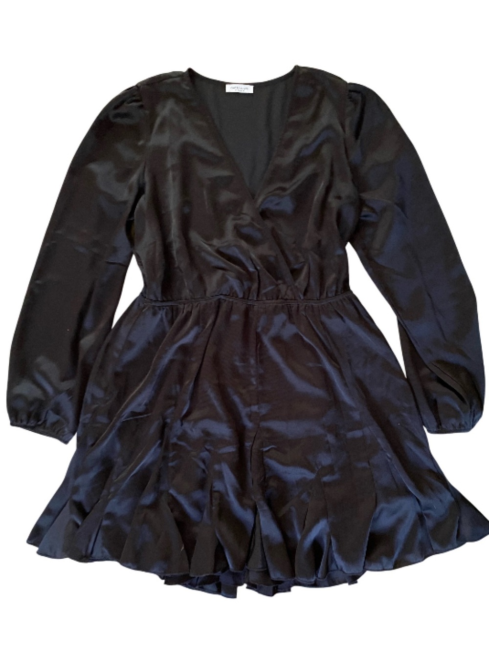 ChicSoul • Long Sleeve • Black • Satin Dress
